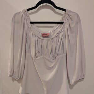 Vixen Peasant Blouse – White – Medium